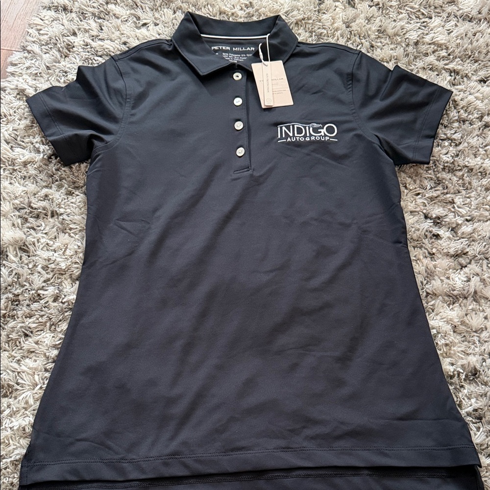 Peter Millar Black Logo Polo Shirt